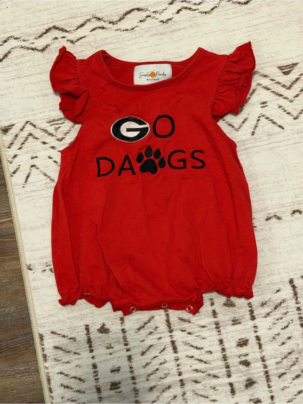 Toddler Girl Georgia Bulldogs Red Baby Romper 